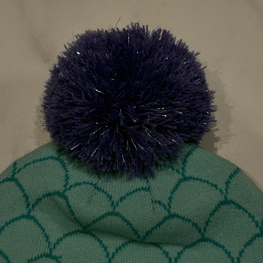 Disney Parks Little Mermaid Ariel Dinglehopper Pom Adult Beanie Knit Cap Hat NEW - Picture 7 of 11